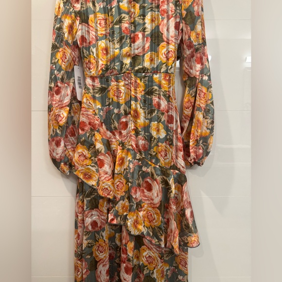 Olia sold at Anthropology Floral Long Sleeve Tiered Ruffle Maxi Dress - Picture 6 of 10